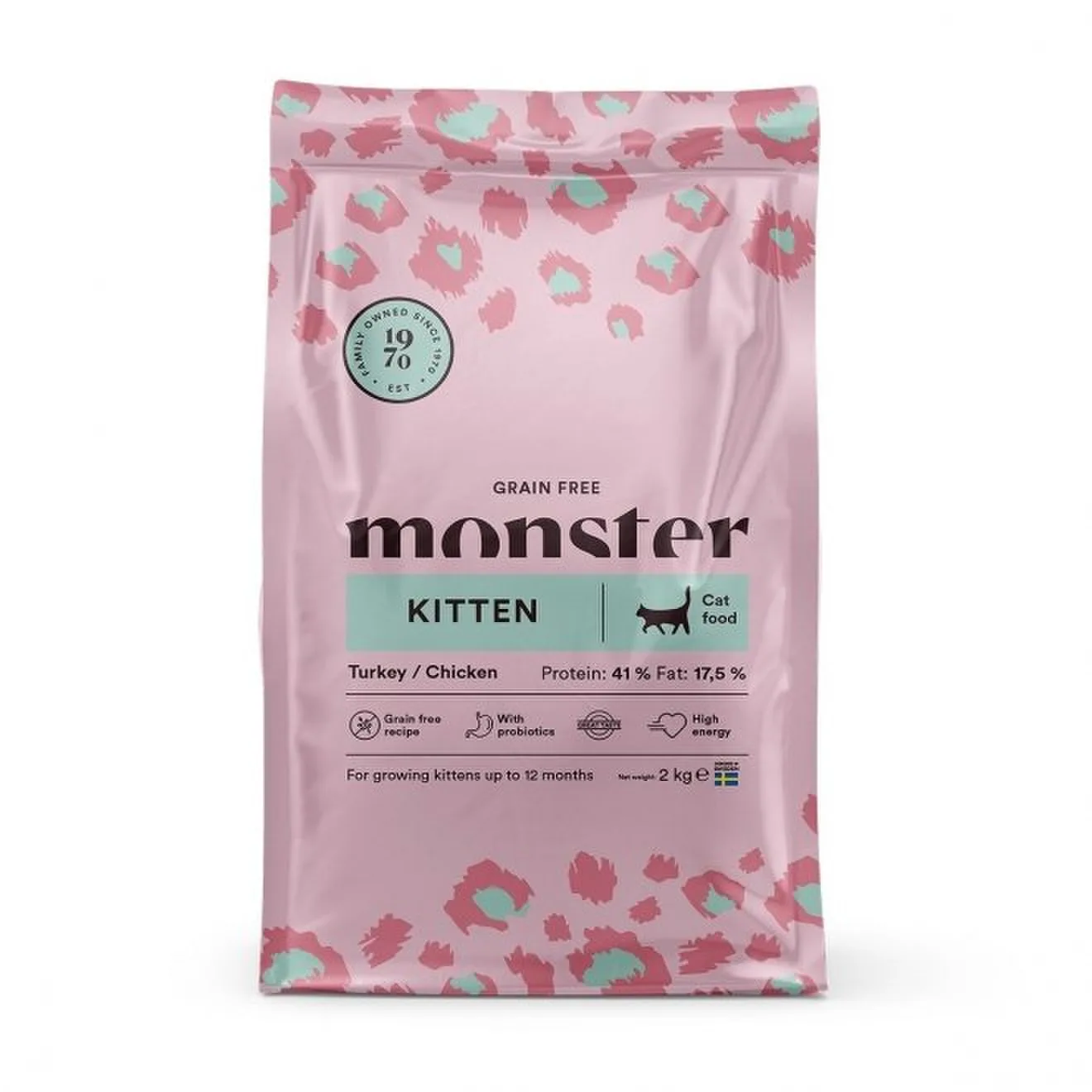 Monster Cat Grain Free kattunge kalkon/kyckling 2 kg – kattfoder Monster Cat Grain Free kattunge kalkon/kyckling 2 kg – kattfoder