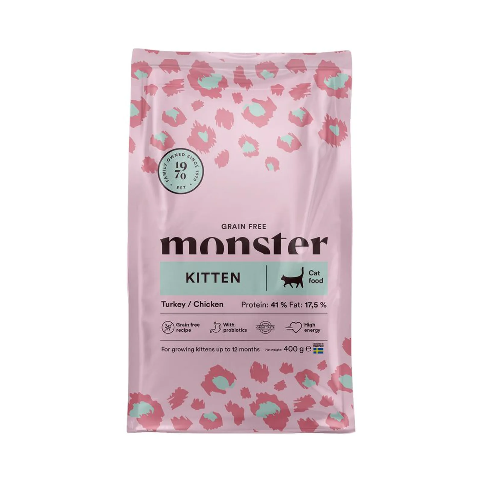 Monster Cat Grain Free kattunge kalkon/kyckling 400 g – kattfoder Monster Cat Grain Free kattunge kalkon/kyckling 400 g – kattfoder