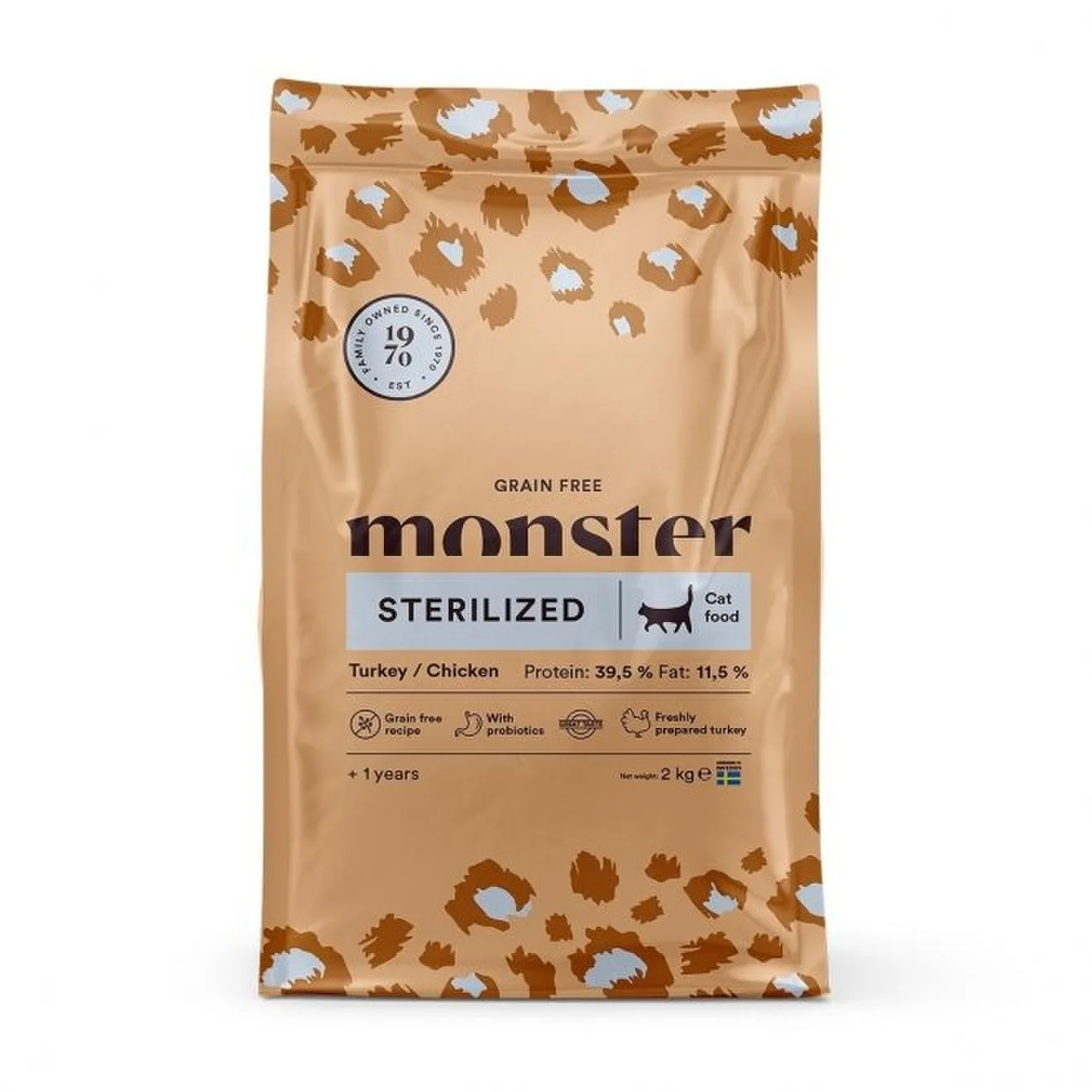 Monster Cat Grain Free steriliserad kalkon/kyckling 2 kg – kattfoder Monster Cat Grain Free steriliserad kalkon/kyckling 2 kg – kattfoder