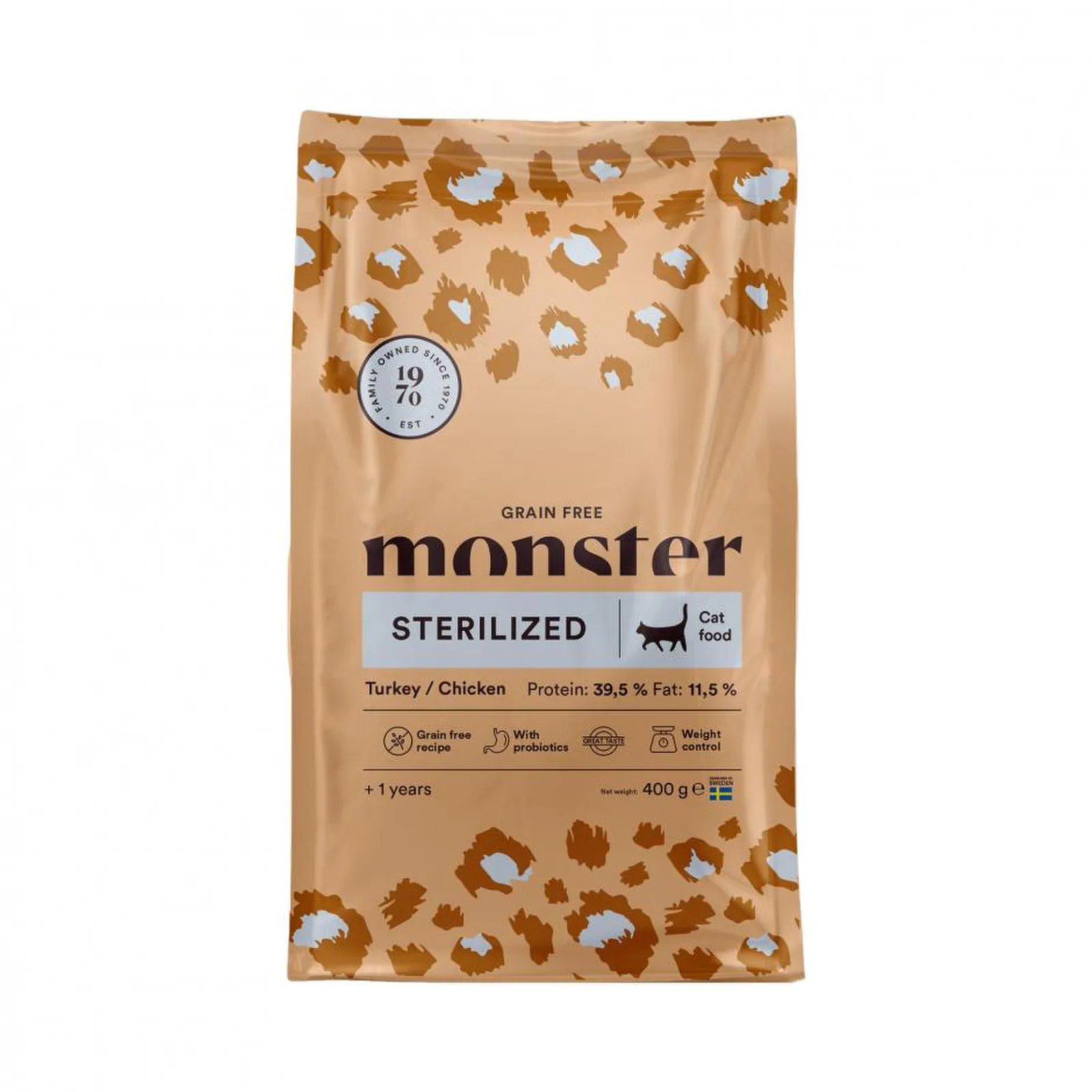 Monster Cat Grain Free steriliserad kalkon/kyckling 400 g – kattfoder Monster Cat Grain Free steriliserad kalkon/kyckling 400 g – kattfoder