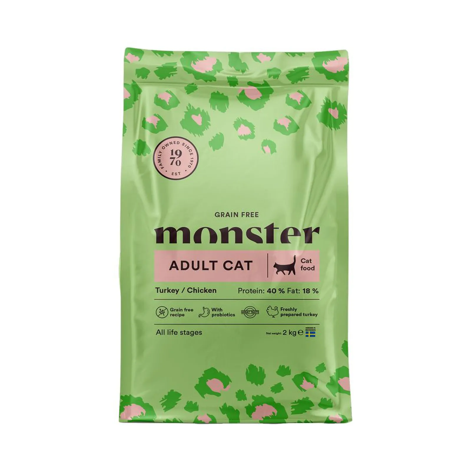 Monster Cat Grain Free vuxen kalkon/kyckling 2 kg – kattfoder Monster Cat Grain Free vuxen kalkon/kyckling 2 kg – kattfoder