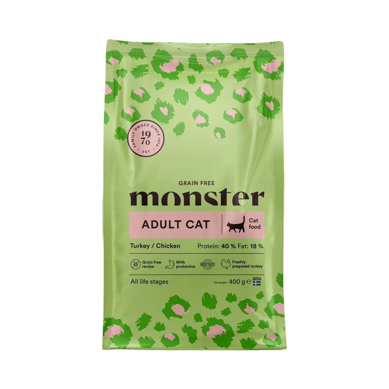 Monster Cat Grain Free vuxen kalkon/kyckling 400 g – kattfoder Monster Cat Grain Free vuxen kalkon/kyckling 400 g – kattfoder