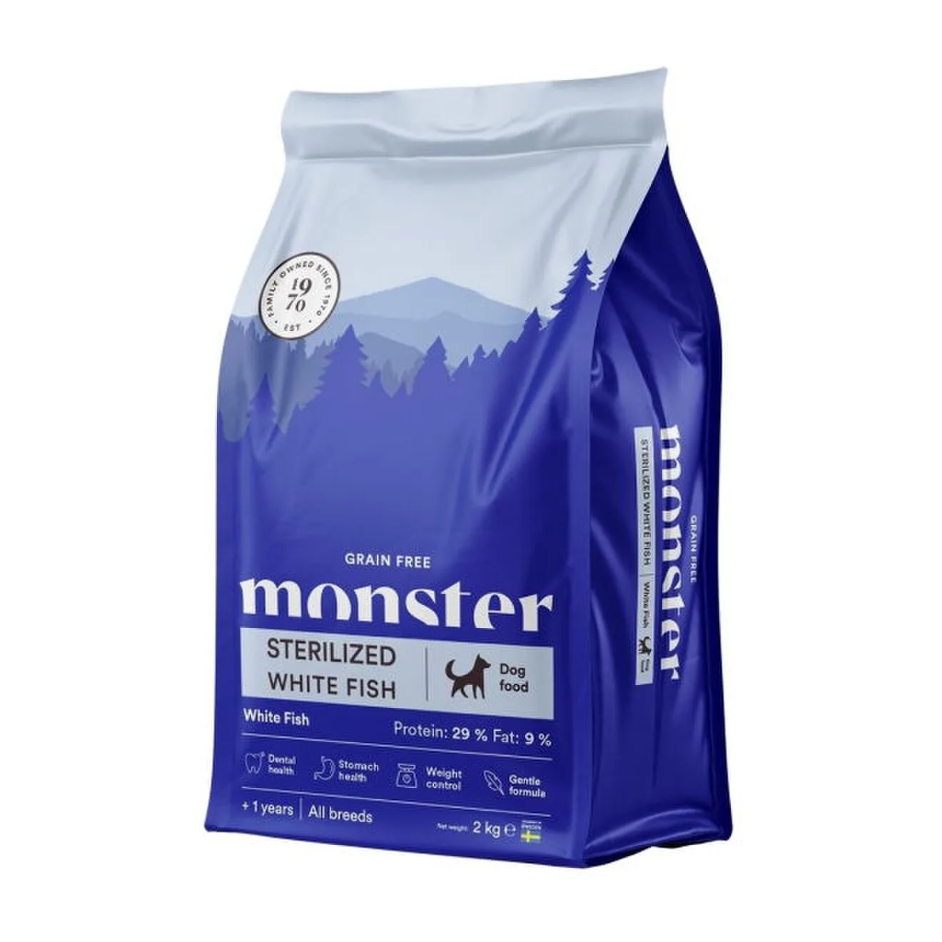 Monster Dog Grain Free steriliserad vit fisk 2 kg – hundfoder