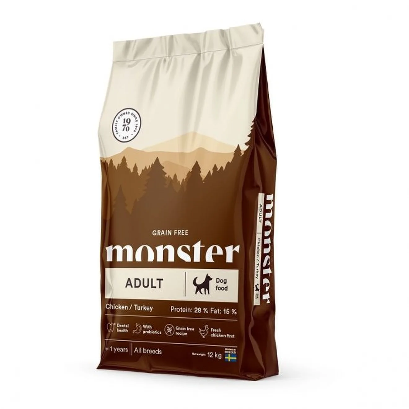 Monster Dog Grain Free vuxen kyckling/kalkon 12 kg – hundfoder