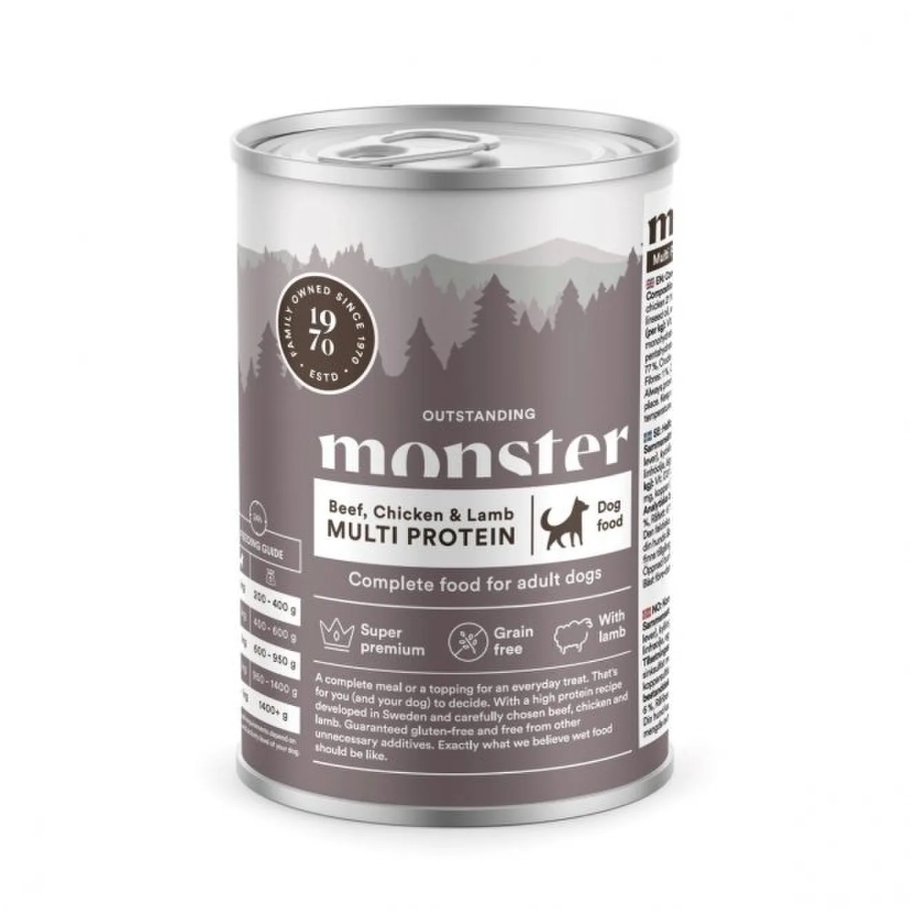Monster Dog Multi nötkött/ kyckling/ lamm Burk 400 g – hundfoder