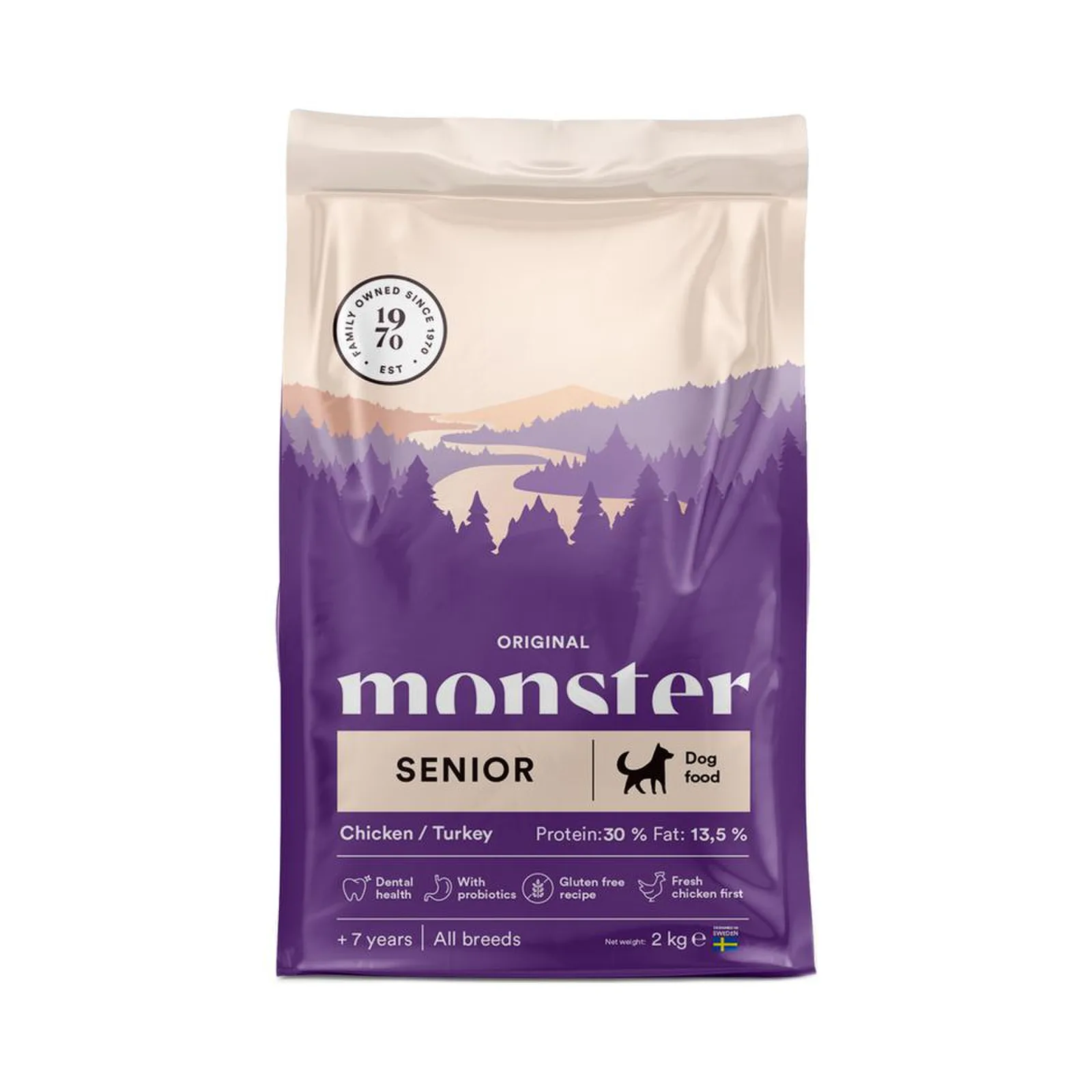 Monster Dog Original Senior kyckling/kalkon 2 kg – hundfoder