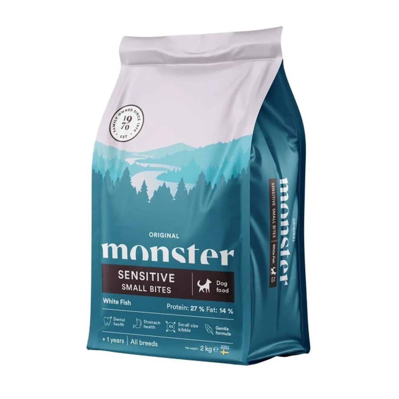 Monster Dog Original Sens vit fisk small bites 2 kg – hundfoder
