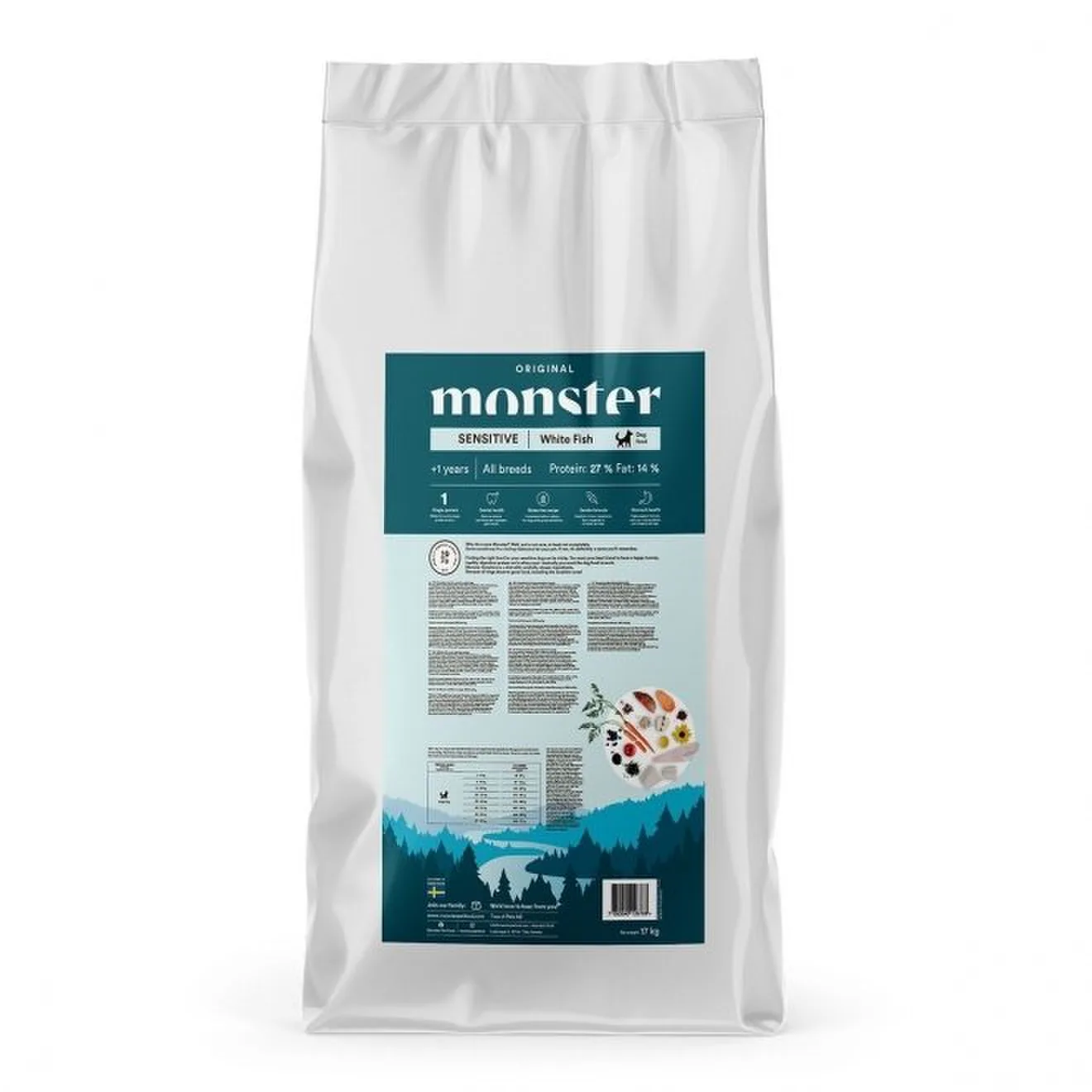 Monster Dog Original Sensitive vit fisk 17 kg – hundfoder Monster Dog Original Sensitive vit fisk 17 kg – hundfoder