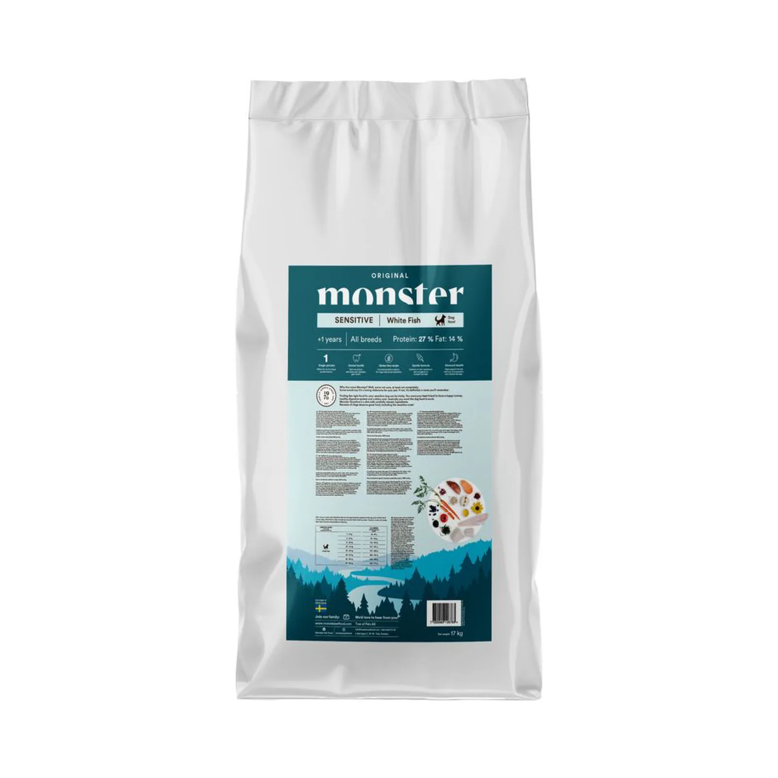Monster Dog Original valp Sens vit fisk 17 kg – hundfoder