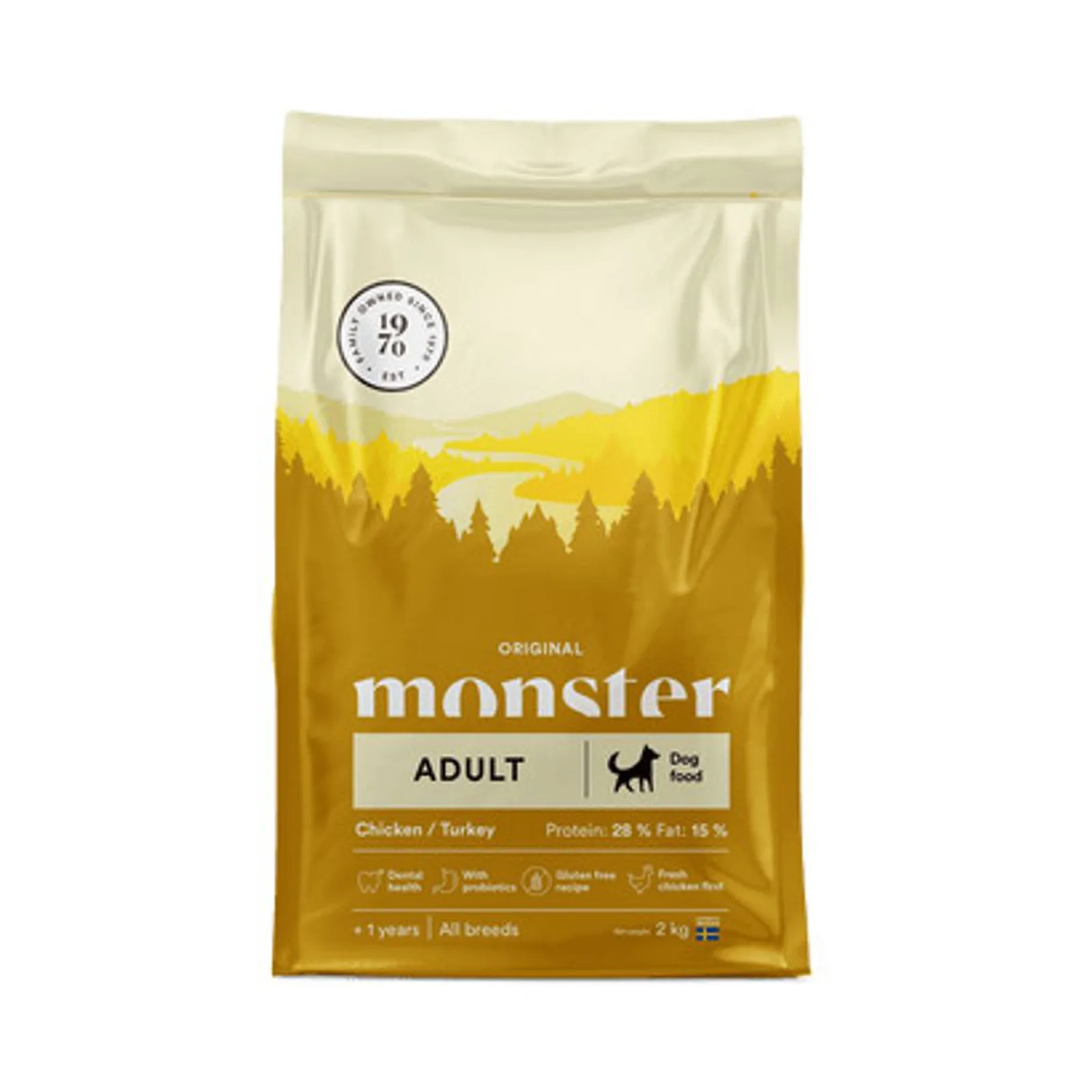 Monster Dog Original vuxen kyckling/kalkon 2 kg – hundfoder