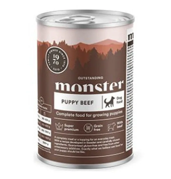 Monster Dog valp nötkött Burk 400 g – hundfoder