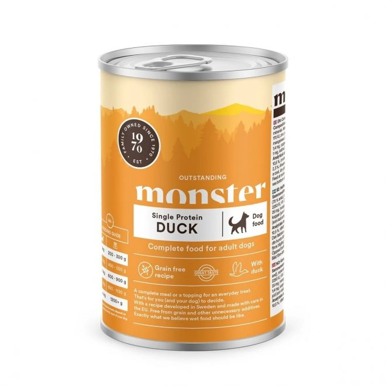 Monster Dog vuxen Single anka Burk 400 g – hundfoder