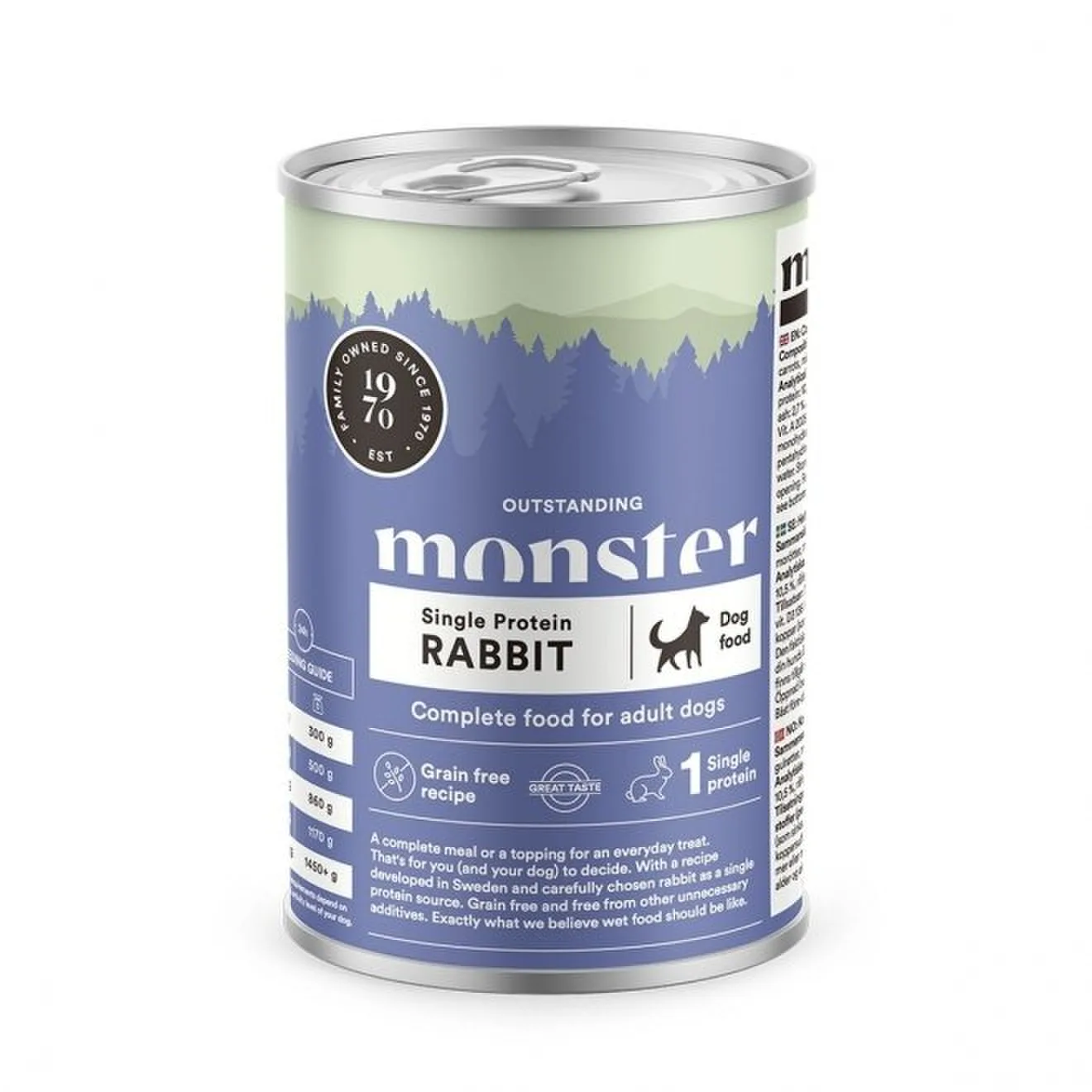 Monster Dog vuxen Single kanin Burk 400 g – hundfoder