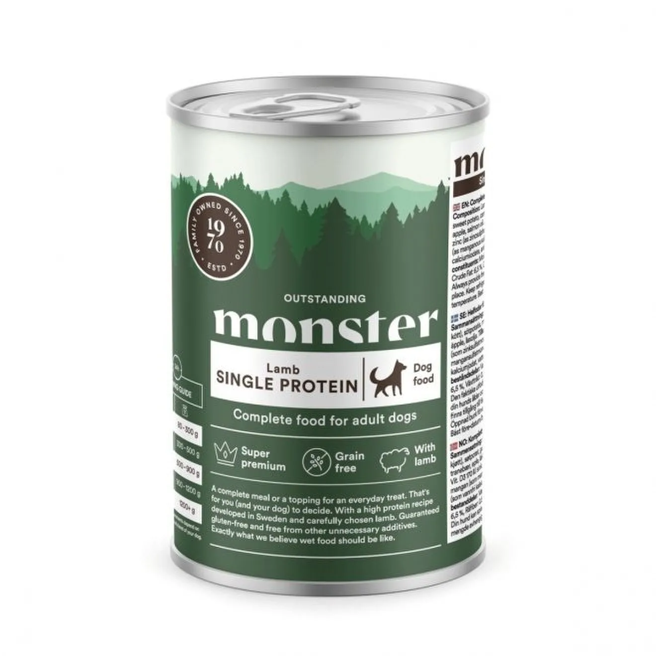 Monster Dog vuxen Single lamm Burk 400 g – hundfoder