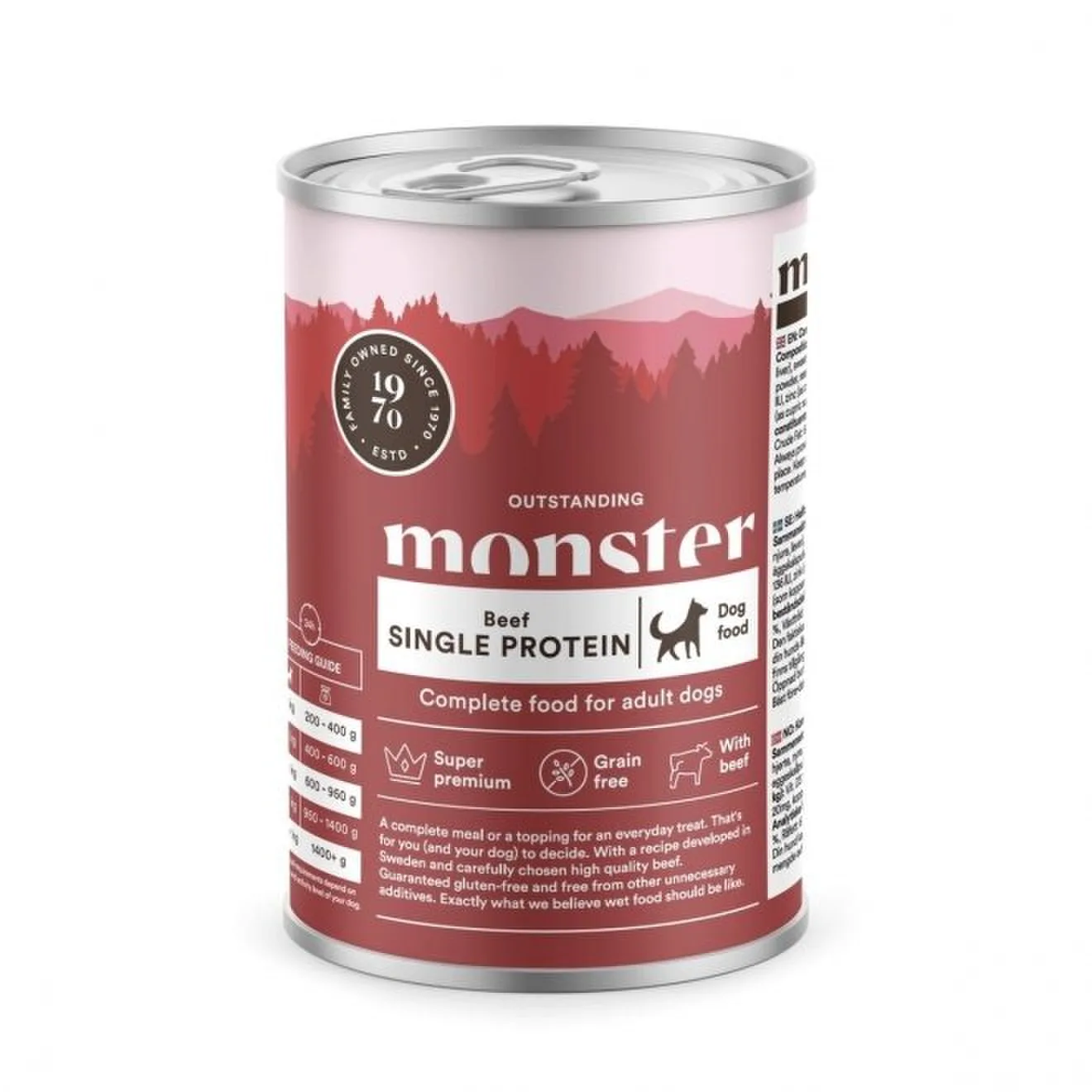 Monster Dog vuxen Single nötkött Burk 400 g – hundfoder