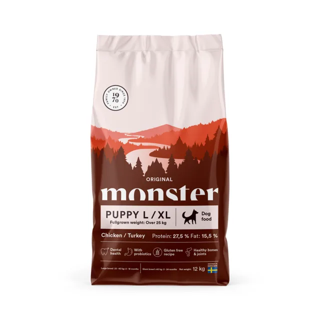 Monster Dog Original valp L/XL kyckling/kalkon 12 kg – hundfoder
