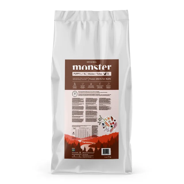 Monster Dog Original valp L/XL kyckling/kalkon 17 kg – hundfoder