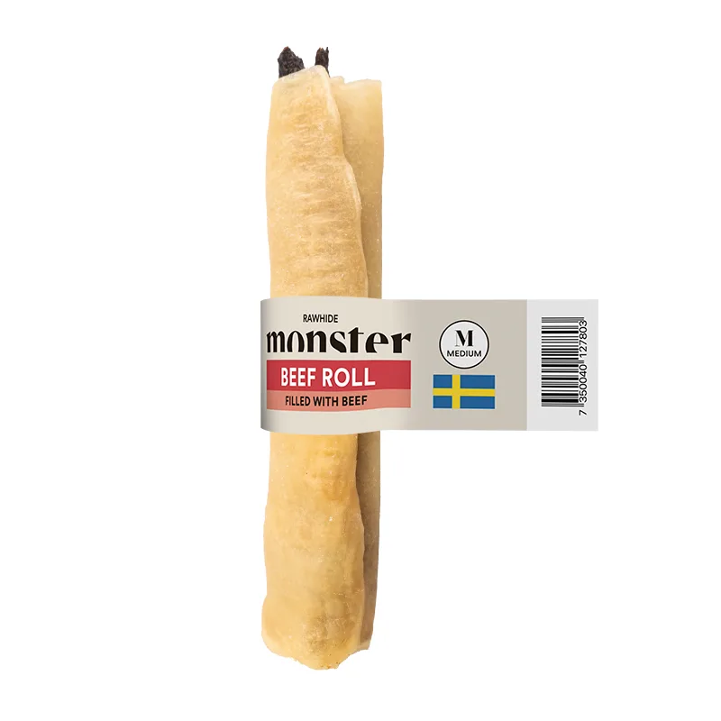 Monster Raw nötkött Filled fläsk M – tuggben för hund