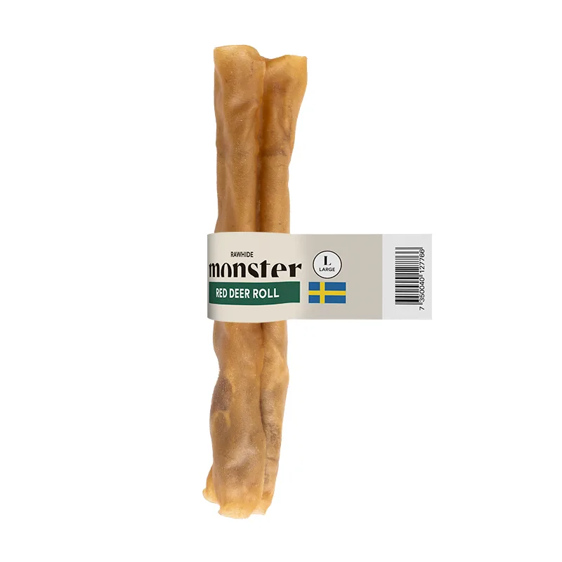 Monster Raw Red hjort Roll L – tuggben för hund