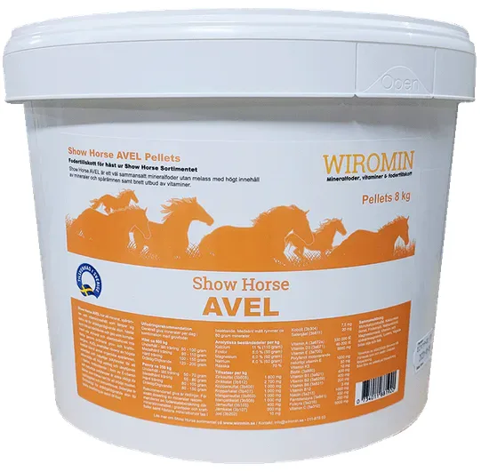 Show Horse AVEL Mineralpellets 8 kg – mineralfoder för häst från Wiromine