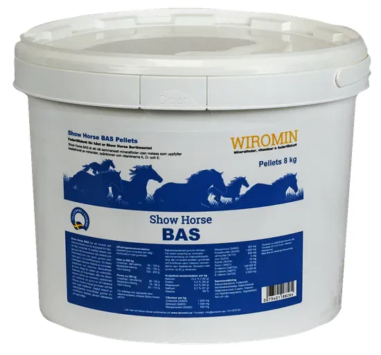 Show Horse BAS Mineralpellets 8 kg – mineralfoder för häst från Wiromine