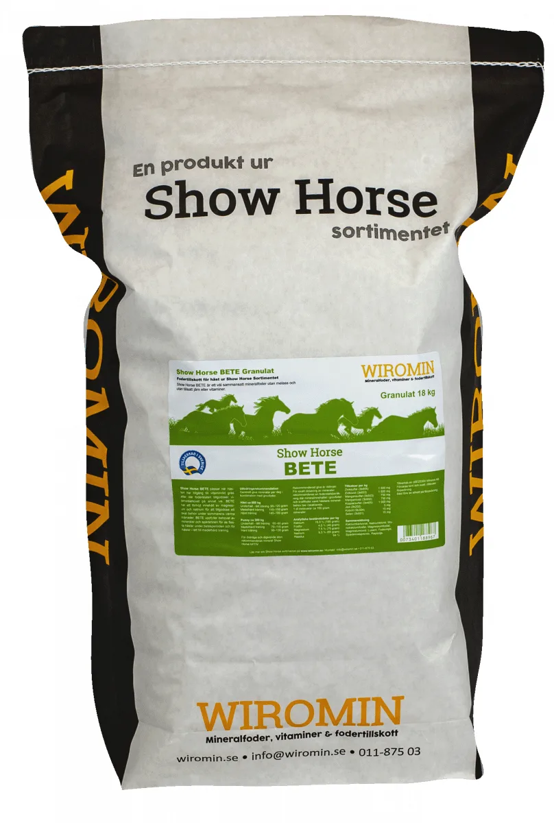 Show Horse BETE Mineralgranulat 18 kg – mineralfoder för häst från Wiromine