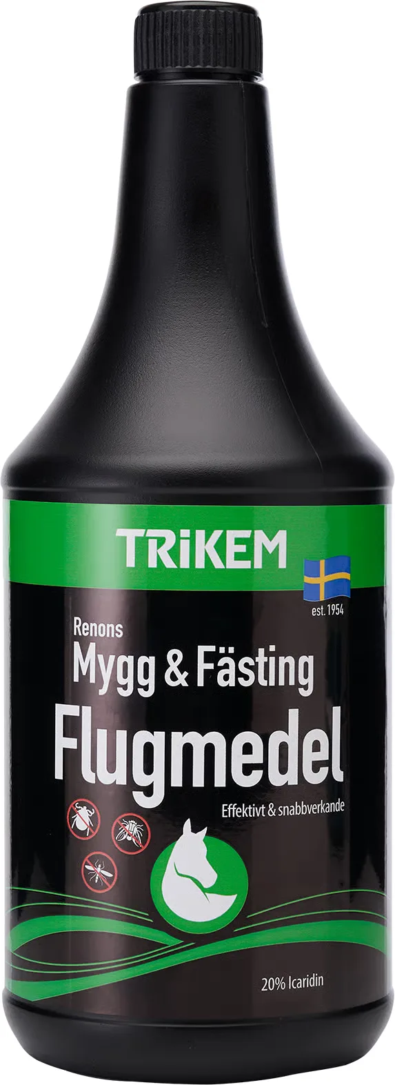 Flugmedel Mygg & Fästing 1000 ml – tillskott för häst från Trikem
