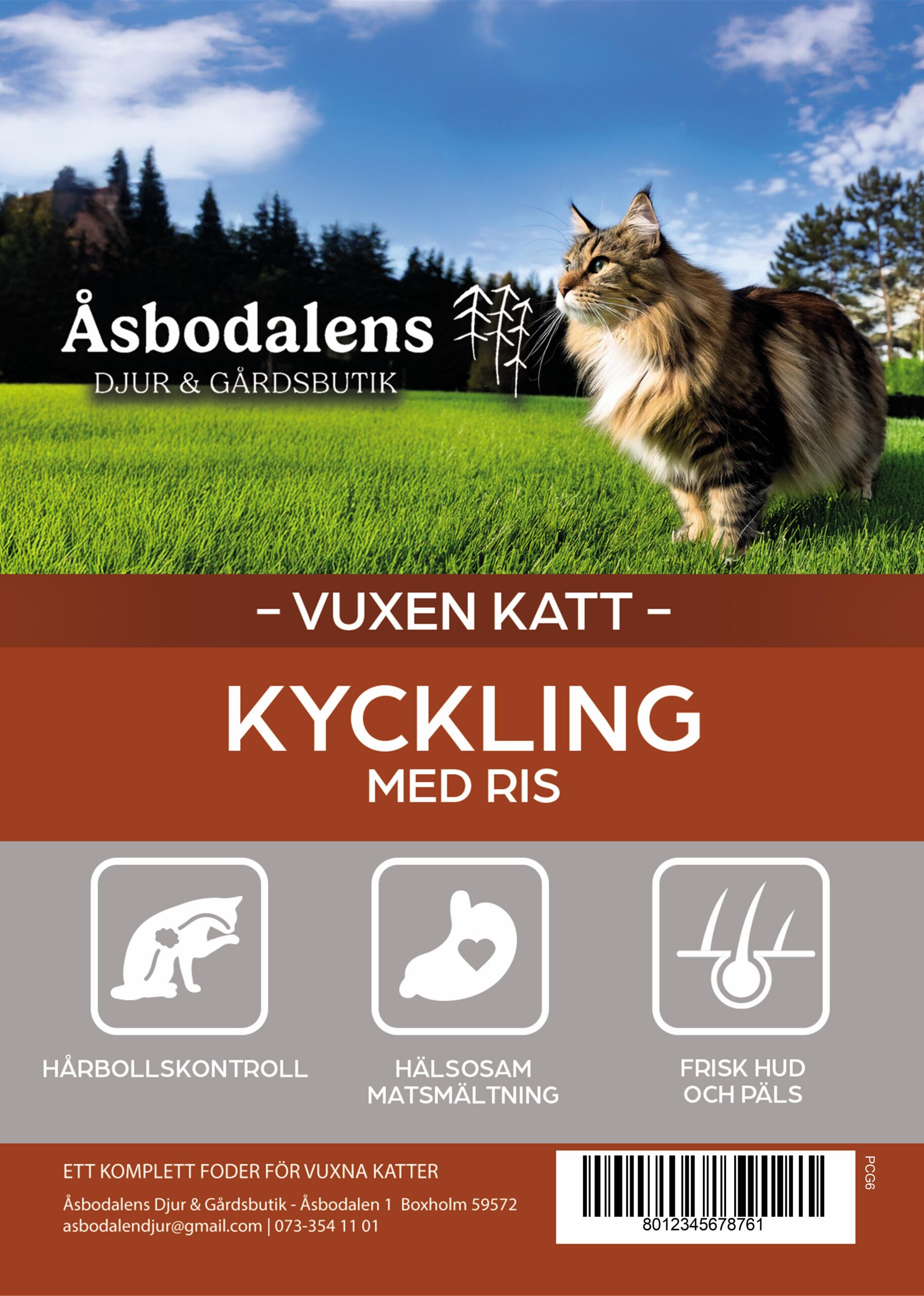 Åsbodalens KYCKLING MED RIS VUXEN KATT 6kg