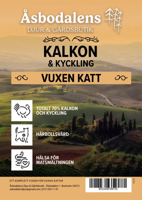 Åsbodalens spannmålsfria kalkon och kyckling – vuxen katt