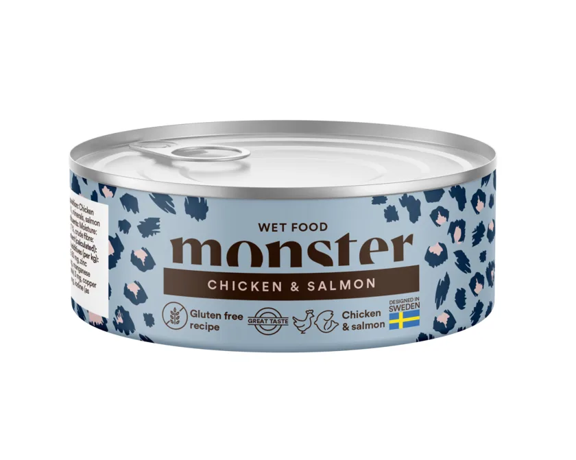 Monster Cat Ad Multi kyckling/lax burk 100 g – kattfoder