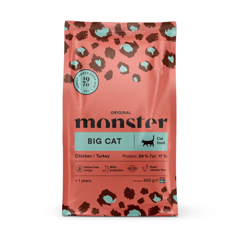 Monster Cat Original Big Cat kyckling/kalkon 400 g – kattfoder