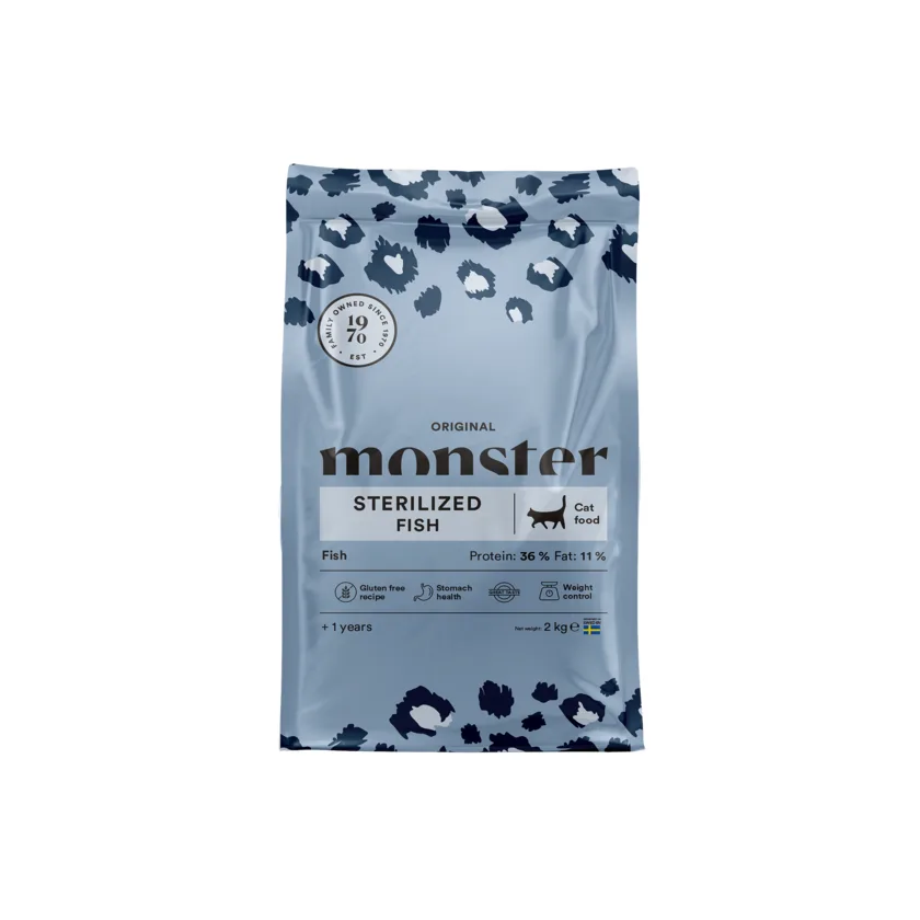 Monster Cat Original steriliserad fisk 2 kg – kattfoder