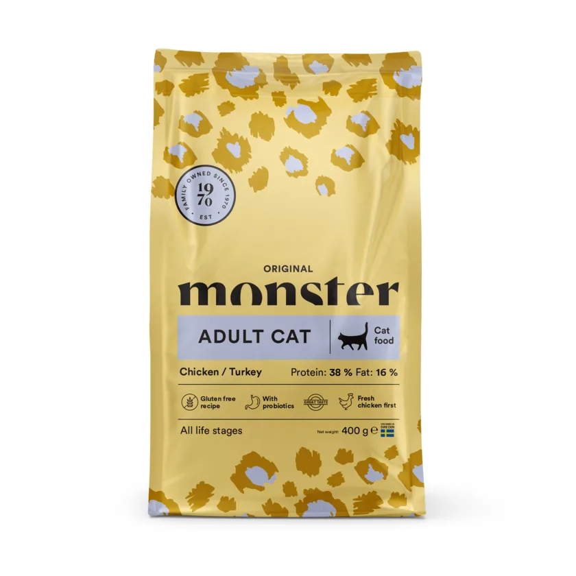Monster Cat Original vuxen kyckling/kalkon 400 g – kattfoder