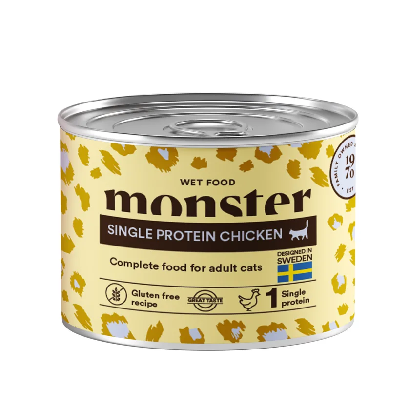 Monster Cat vuxen Single kyckling 200 g – kattfoder