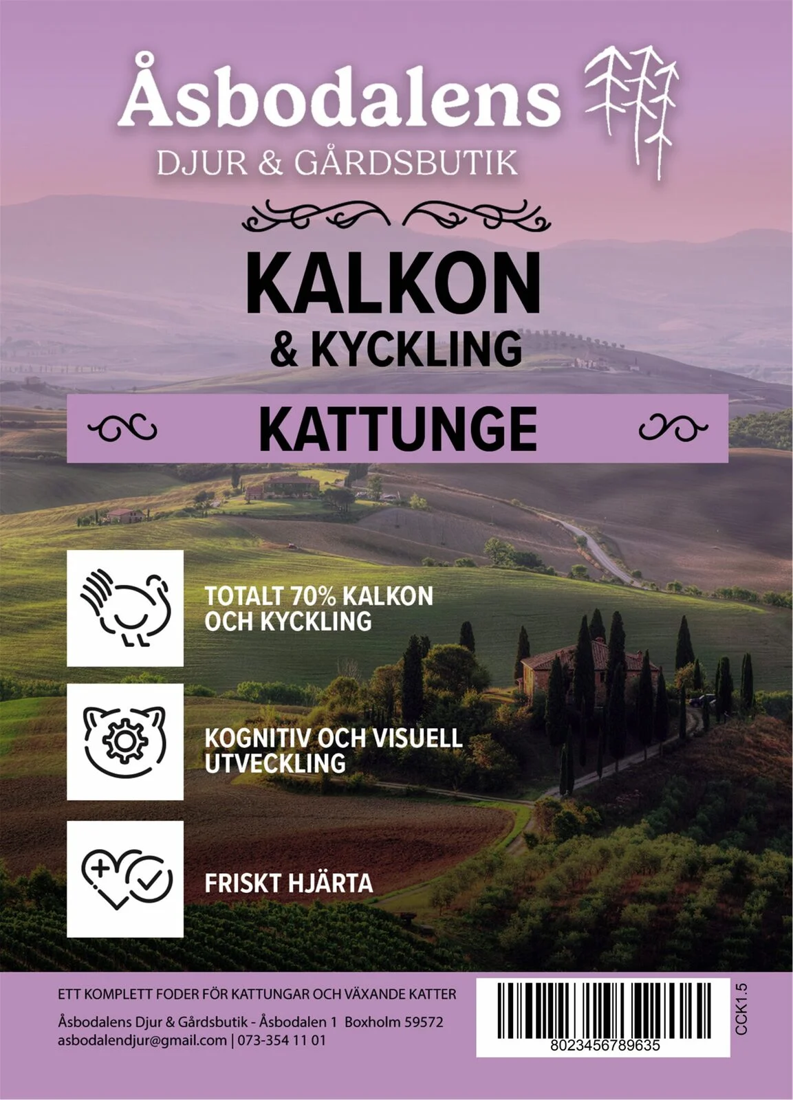 Åsbodalens Spannmålsfria KALKON & KYCKLING KATTUNGAR 1.5kg